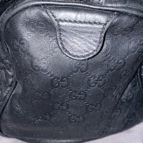 Gucci black leather Guccissima Boston Bag; great condition -recently refinished - Picture 4 of 10